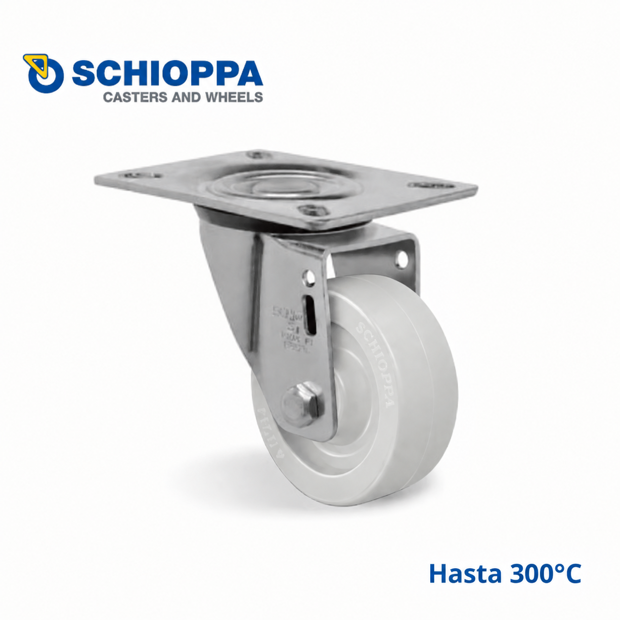 Rueda fenólica para alta temperatura Ø100mm giratoria