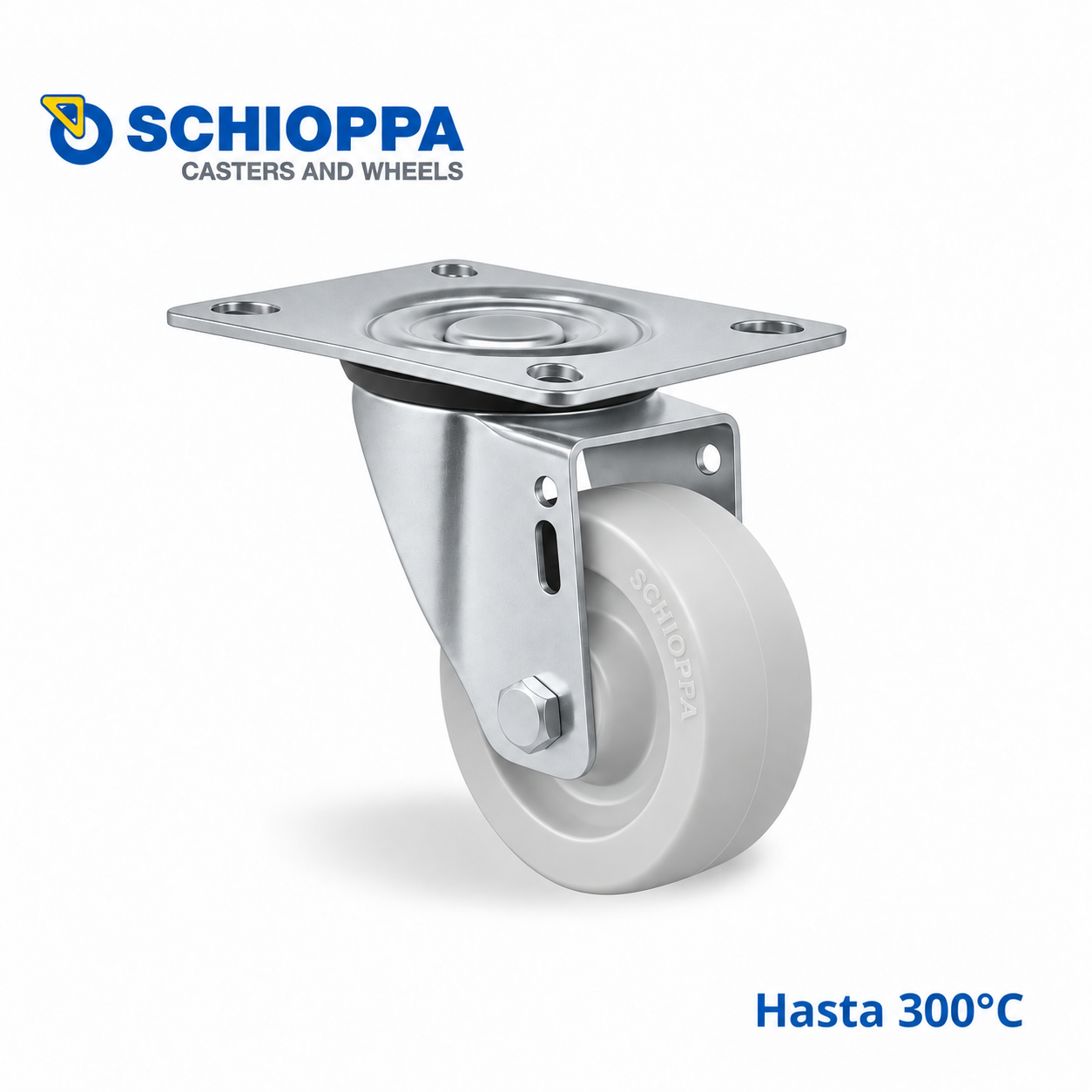 Rueda fenólica para alta temperatura Ø100mm giratoria