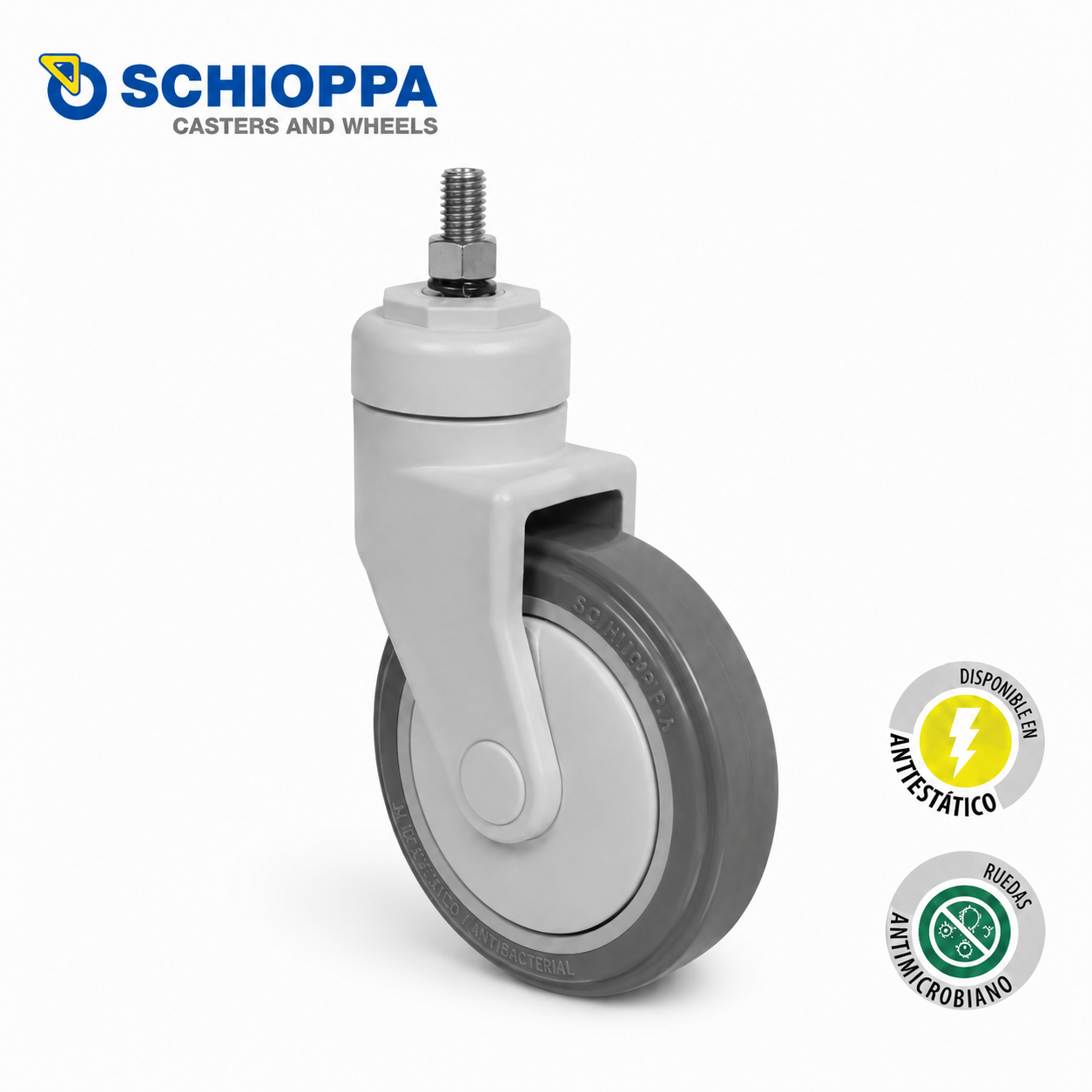 Rueda Ø150mm de goma termoplástica serie hospitalaria