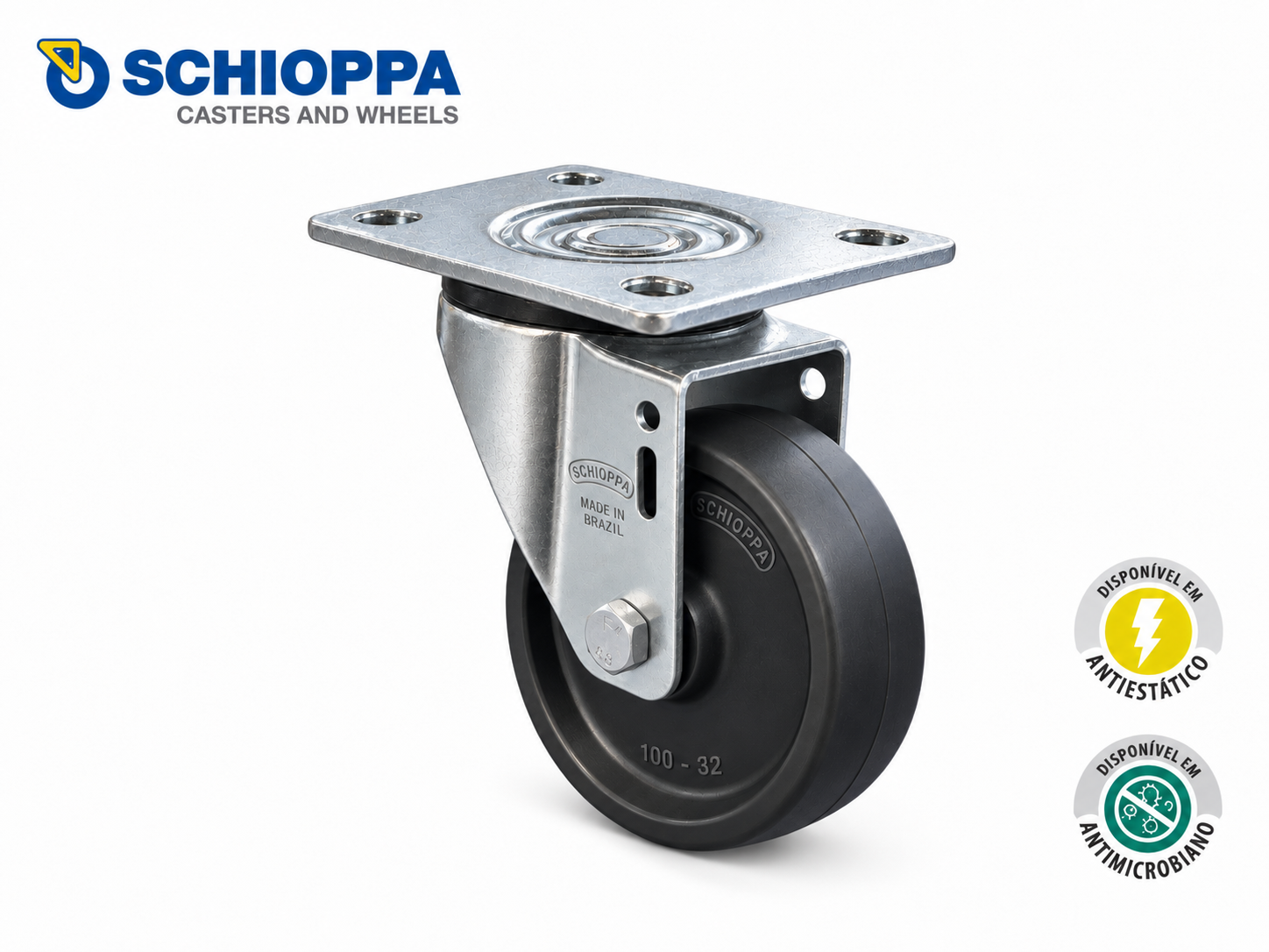 Rueda Ø100mm de polipropileno giratoria