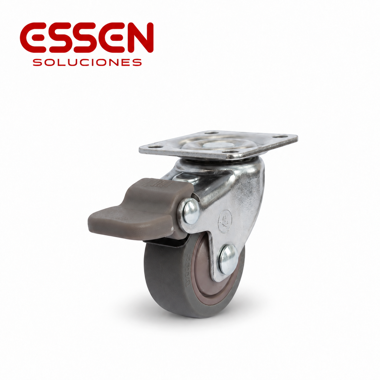 Rueda Ø32mm de goma termoplastica (Suave) giratoria con freno