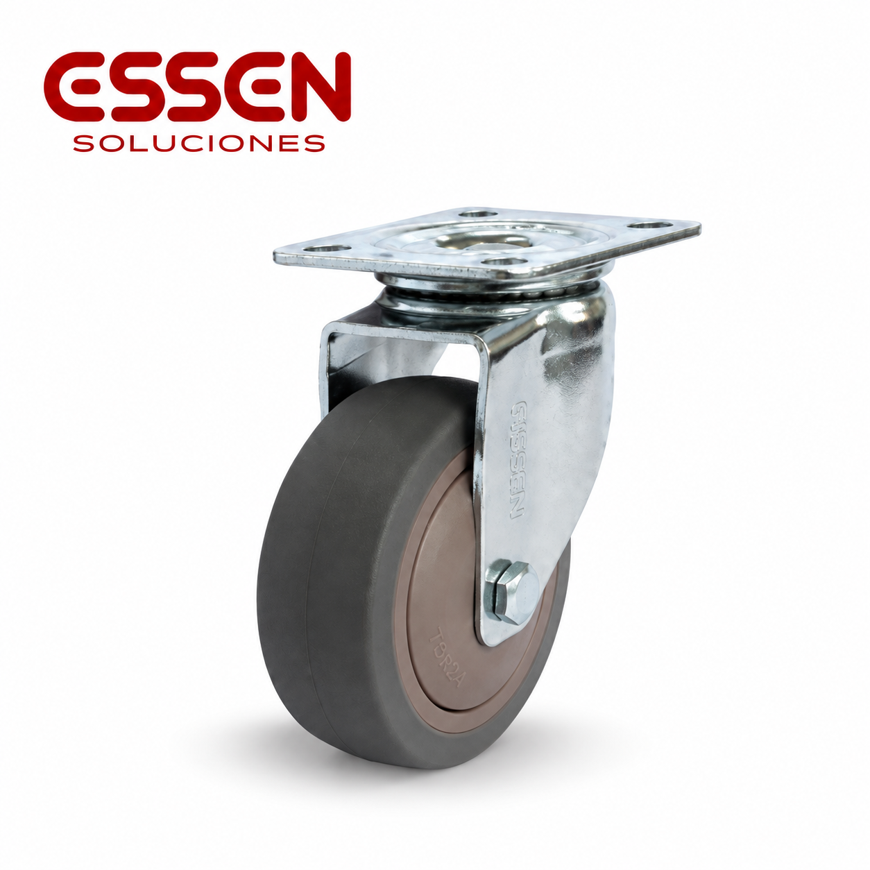 Rueda Ø75mm de goma termoplastica (Suave) giratoria