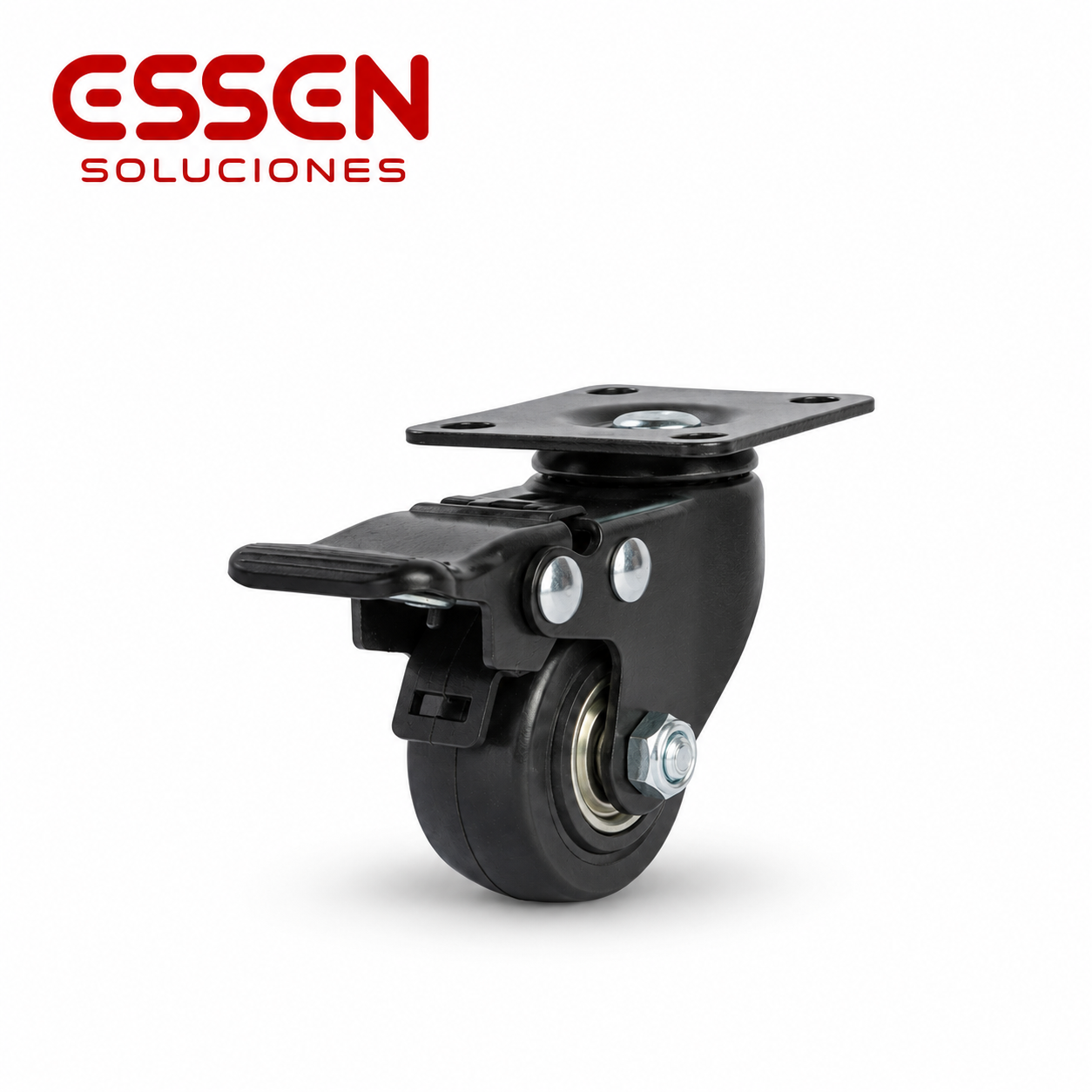 Rueda Ø40mm de polipropileno linea carbon giratoria con freno
