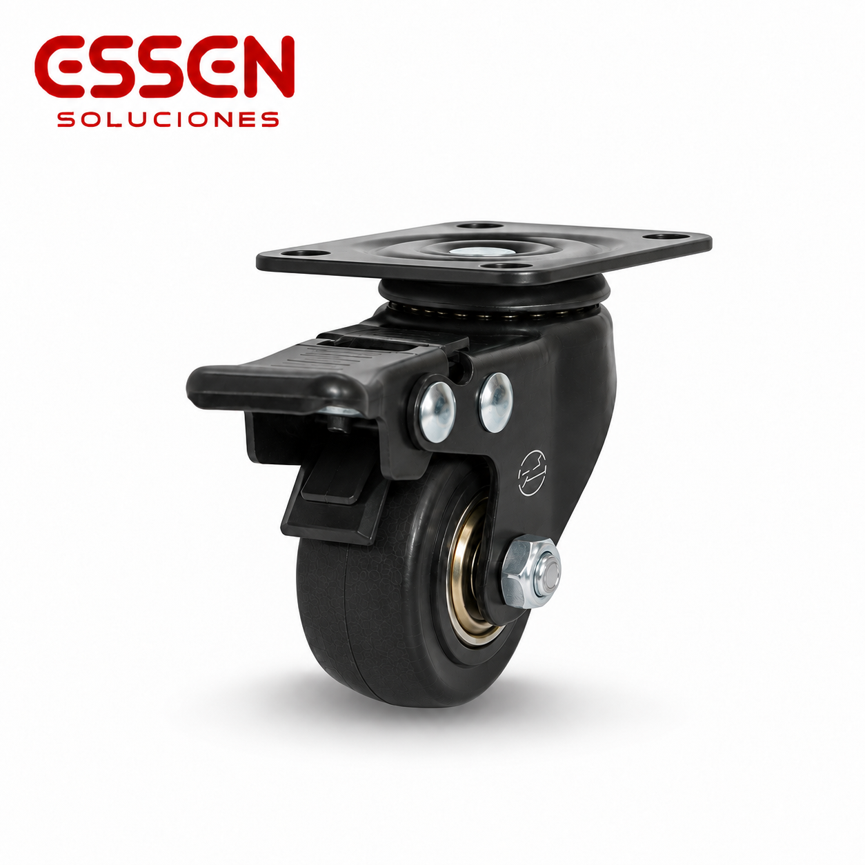 Rueda Ø50mm de polipropileno linea carbon giratoria con freno
