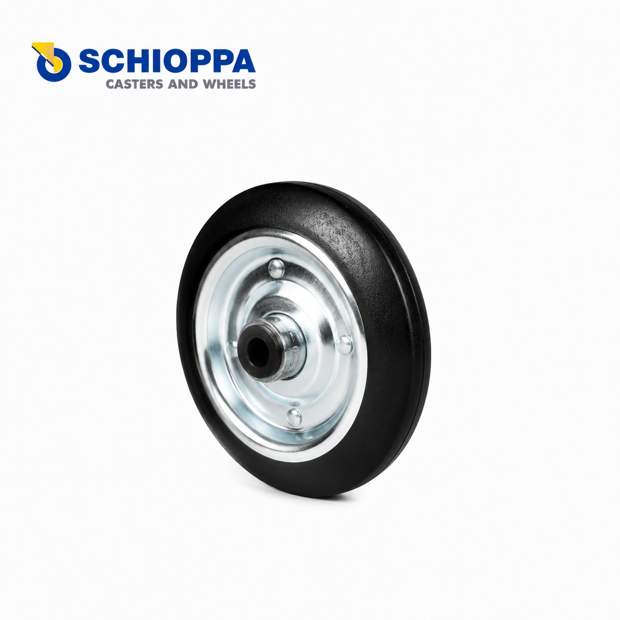 Rueda Ø200mm de goma maciza y chapa 140Kg - Imagen 2