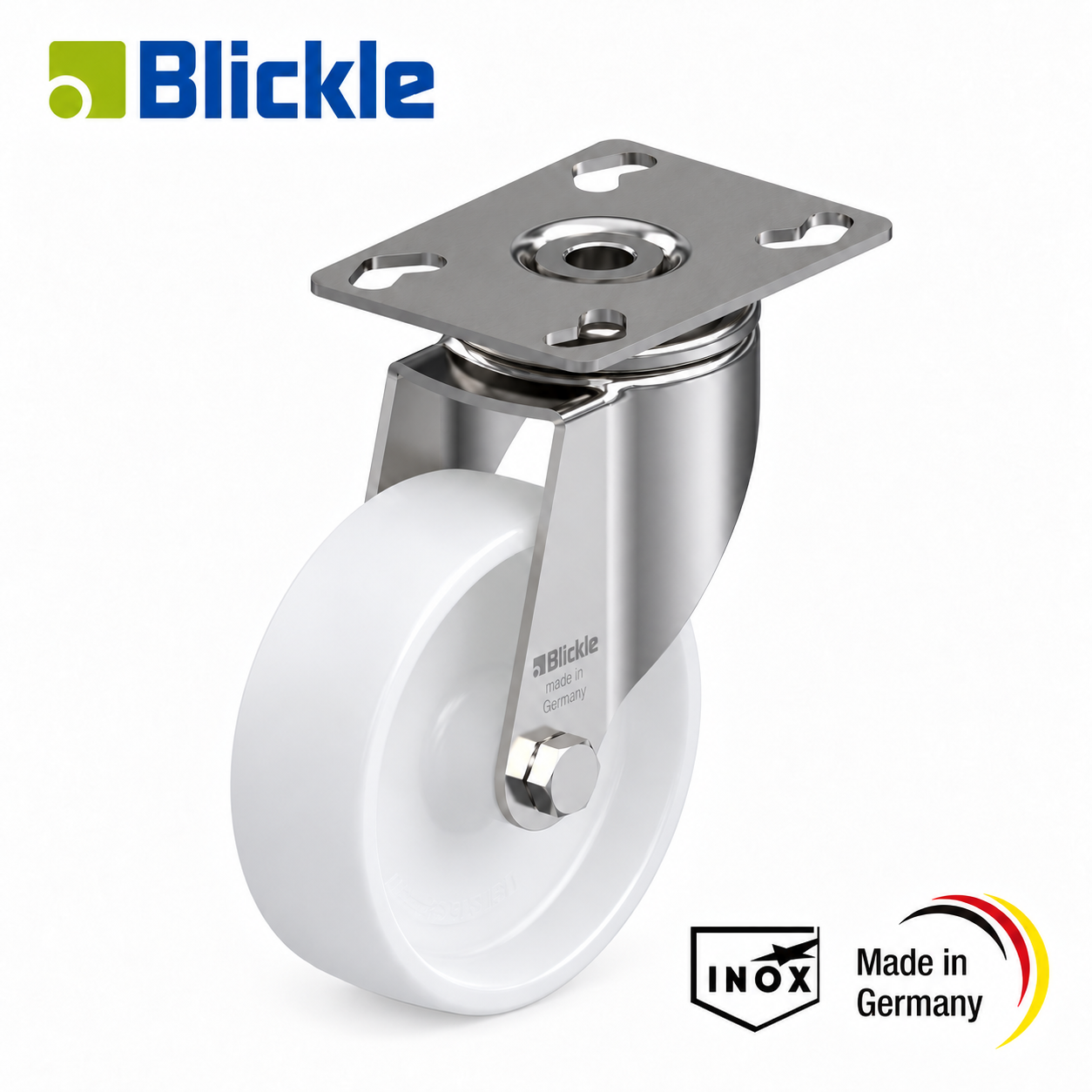 Rueda Ø100mm de nylon-poliamida inoxidable giratoria
