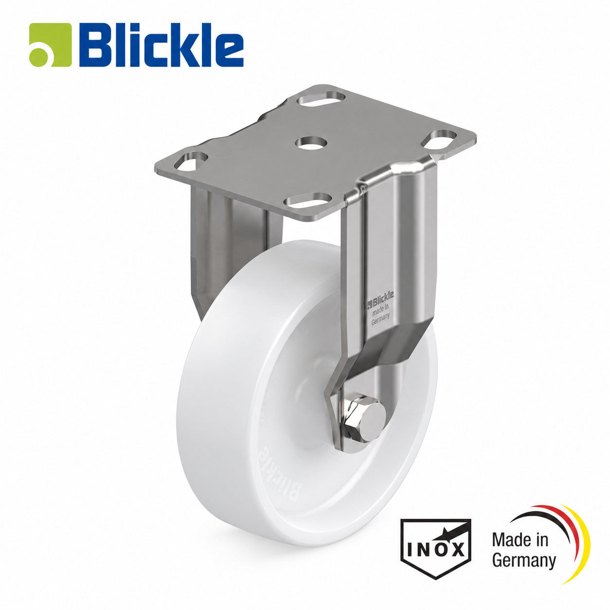 Rueda Ø100mm de nylon-poliamida inoxidable fija